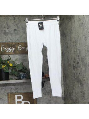 White Mark Womens Lightweight Knit Solid Leggings 208-04 White
